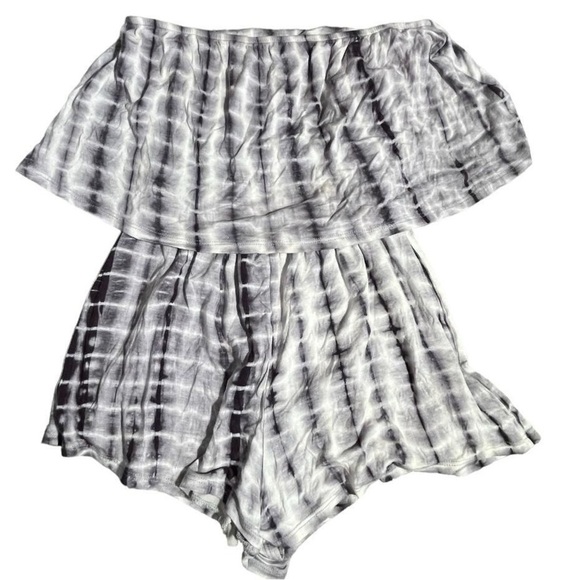 Kaitlyn Tie dye off the shoulder top with ruffle detail romper - - Picture 1 of 5